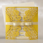 золоті весільні запрошення