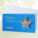 Christmas Star Metallic Blue & Gold
