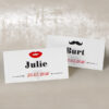 Moustache & Lips - Red Place Card