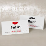 Moustache & Lips - Red Place Card