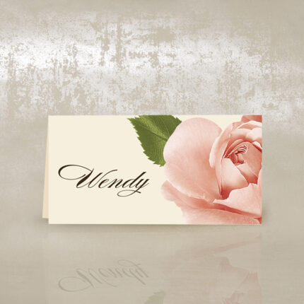 Place Card Pink Rose