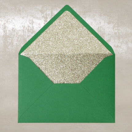 Конверт зелений с золотим 188х134